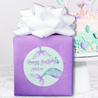 Mermaid Gift Wrap Personalized Happy Birthday