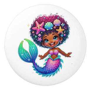 Mermaid Girl Ceramic Knob