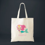 Mermaid Girl Princess Kids Cute Pink Hair Tote Bag<br><div class="desc">Cute Swimming Pink Hair Mermaid Princess For Kids Tote Bag</div>