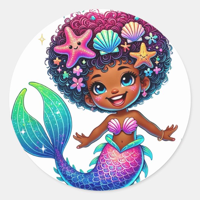 Mermaid Girl Stickers (Front)