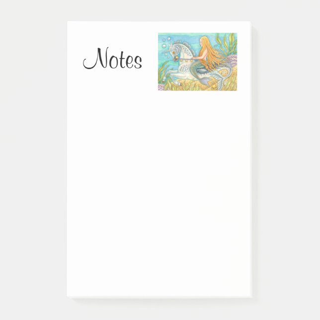 MERMAID GIRL & UNICORN MERHORSE 3M Post-it® Notes (Devant)