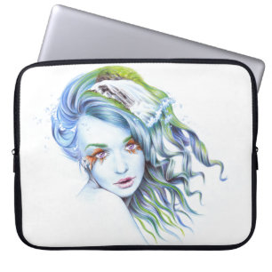 Mermaid girl Water woman Surreal Fantasy Portrait  Laptop Sleeve