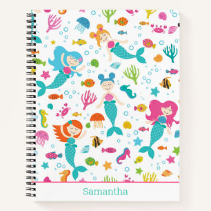 Mermaid Girls Under The Sea Personalized Notebook