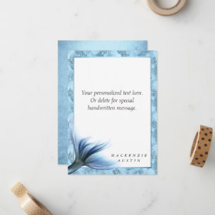 Mermaid Glam Tail   Dusty Ice Blue Lustre Custom Card