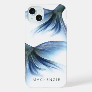 Mermaid Glam Tail   Dusty Ice Blue Lustre Custom iPhone 15 Plus Case