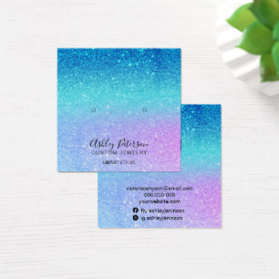 mermaid glitter blue purple studs earrings display