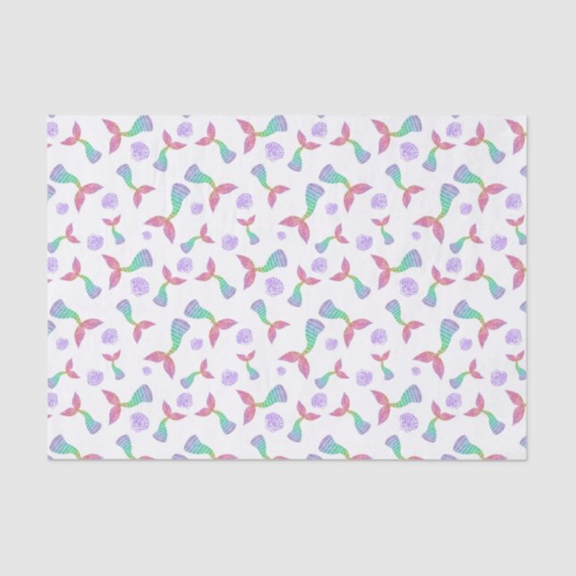 Mermaid Glitter Pattern  Tissue Paper (Front)