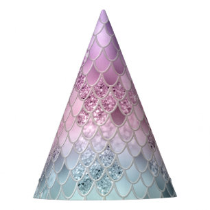 Mermaid Glitter Scales #2a (Faux Glitter) #shiny Party Hat
