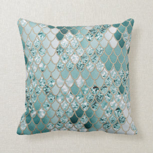 Mermaid Glitter Scales #3 #shiny Throw Pillow