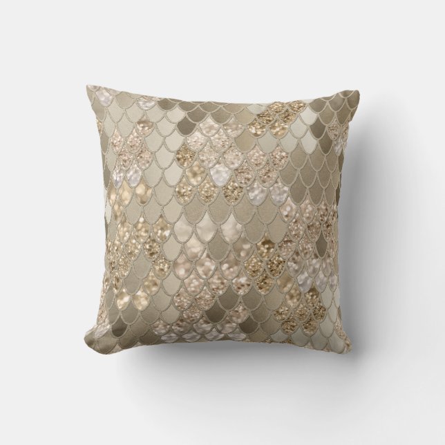 Mermaid Glitter Scales #5 #shiny #decor Throw Pillow (Front)