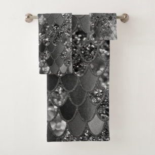 Mermaid Glitter Scales #7 (Faux Glitter) #shiny Bath Towel Set
