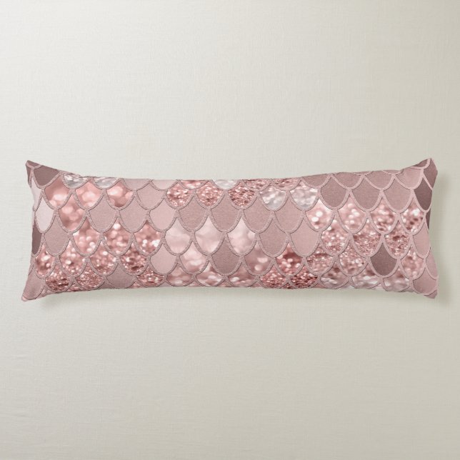 Mermaid Glitter Scales #8 (Faux Glitter) Body Pillow (Front)