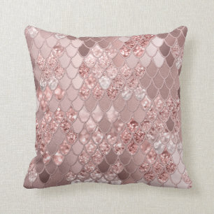 Mermaid Glitter Scales #8 (Faux Glitter) Throw Pillow