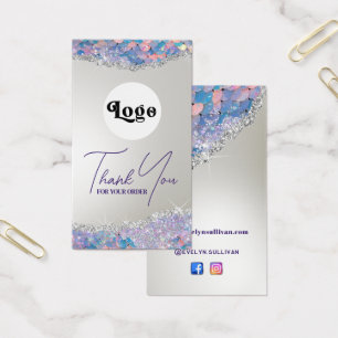 Mermaid glitter sequin package insert