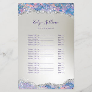 Mermaid glitter sequin price list flyer
