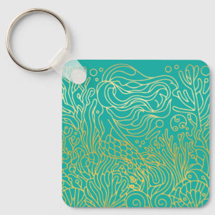 Mermaid - Gold Keychain