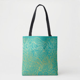 Mermaid - Gold Tote Bag