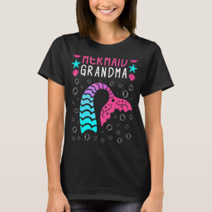 Mermaid Grandma Grandmother Family Matching Birth T-Shirt