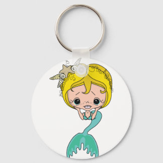 Mermaid Graphic (Blue) Keychain