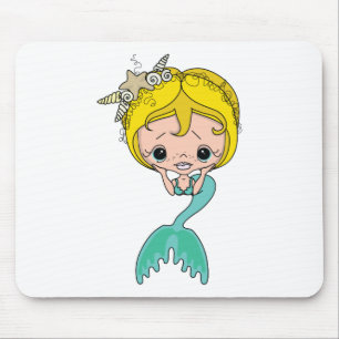 Mermaid Graphic (Blue) Mouse Pad