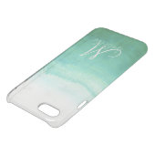 Mermaid Green Ocean Ombre Texture Monogram Uncommon iPhone Case (Top)