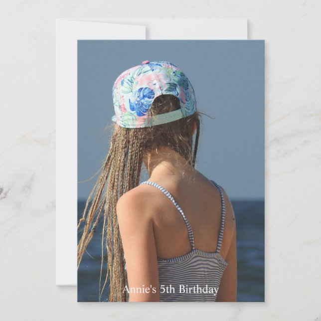 Mermaid Hair Dont Care, Add Your Own Photo Holiday Card (Front)