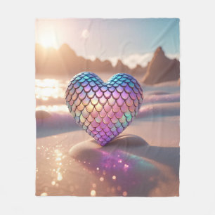 Mermaid Heart Fleece Blanket