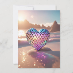 Mermaid Heart Holiday Card