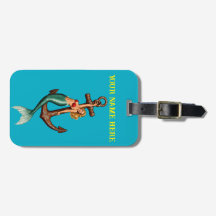 Mermaid holding onto Vintage Ships Anchor