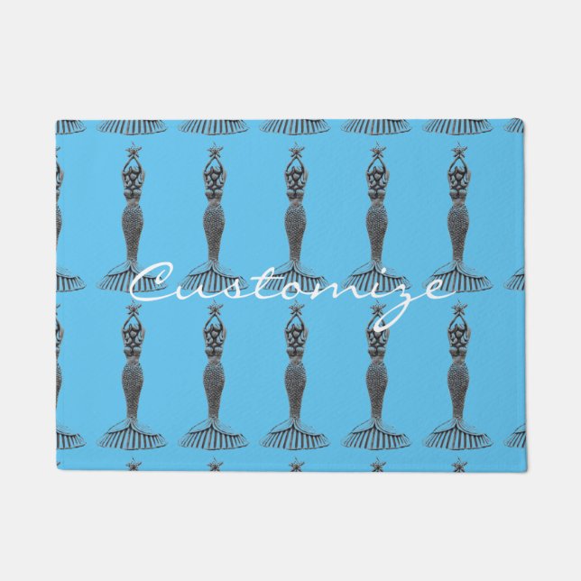 Mermaid Holding Star Thunder_Cove Doormat (Front)