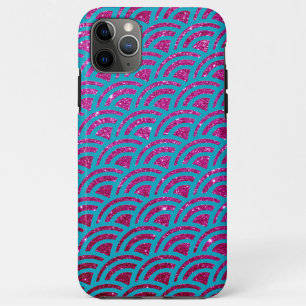 Mermaid Hot Pink Faux Glitter Ombre iPhone 11 Pro Max Case