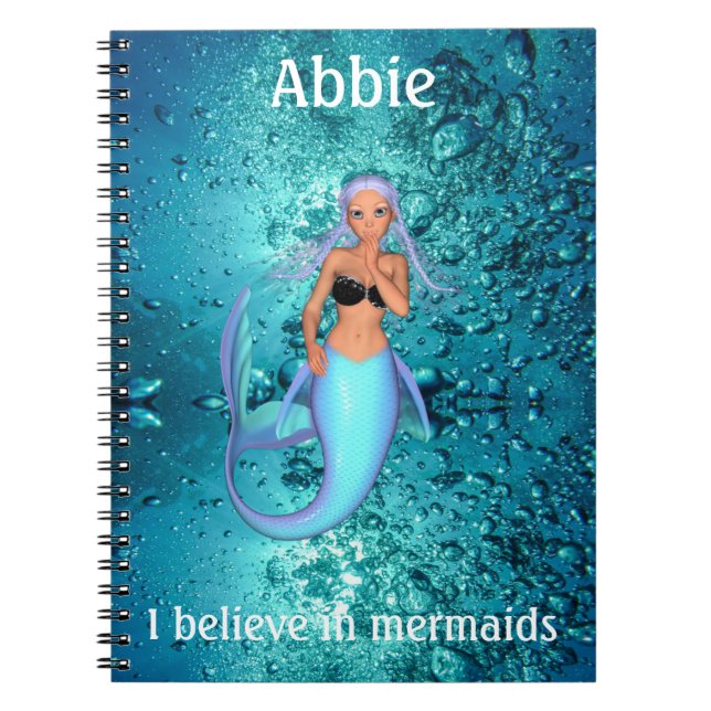 Mermaid - I Believe in Mermaids Notebook (Front)
