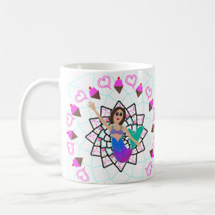 Mermaid Ice Cream Princess Personalized Coffee Tea Mug