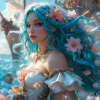 Mermaid Icy Blue - Pirates Cove decoupage 