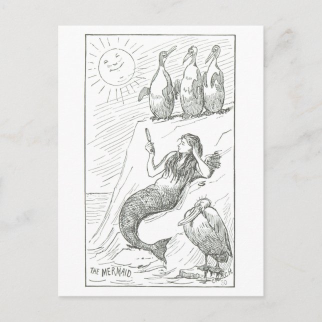 Mermaid Illustration by Frederick Stuart Church Postcard (Front)