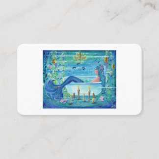 Mermaid in a bathtub art by Renee Lavoie Business Card