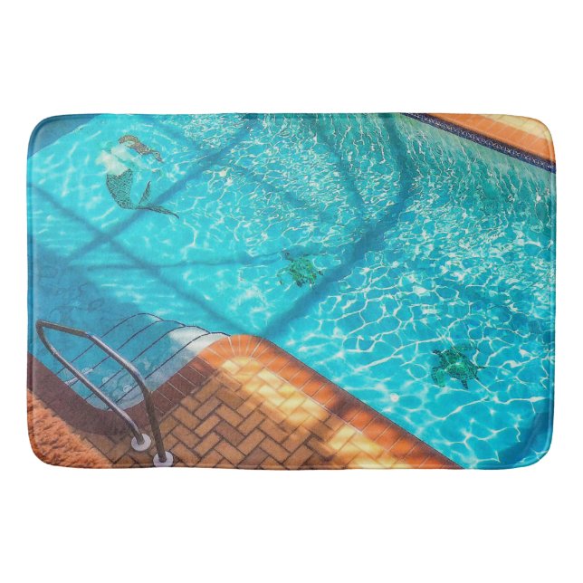 Mermaid in a Swimming Pool Bath Mat (Front)