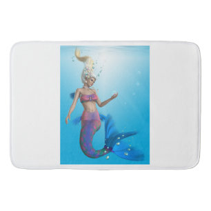 Mermaid in Aqua Bath Mat