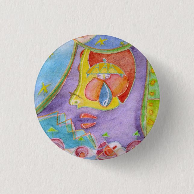 Mermaid in my kitchen 1 inch round button (Front)