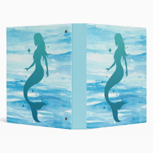 Mermaid in Silhouette on a 1' binder