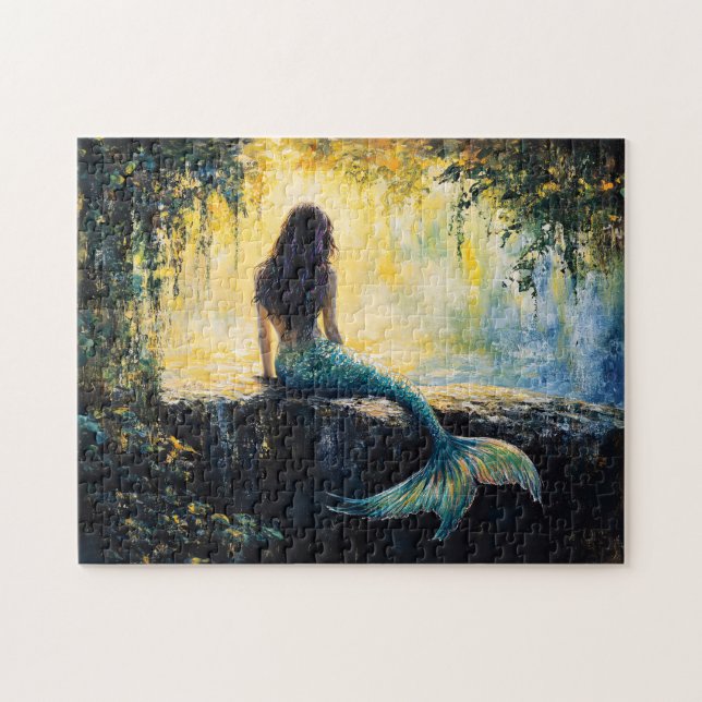 Mermaid in the Cove Painting Jigsaw Puzzle (Horizontal)