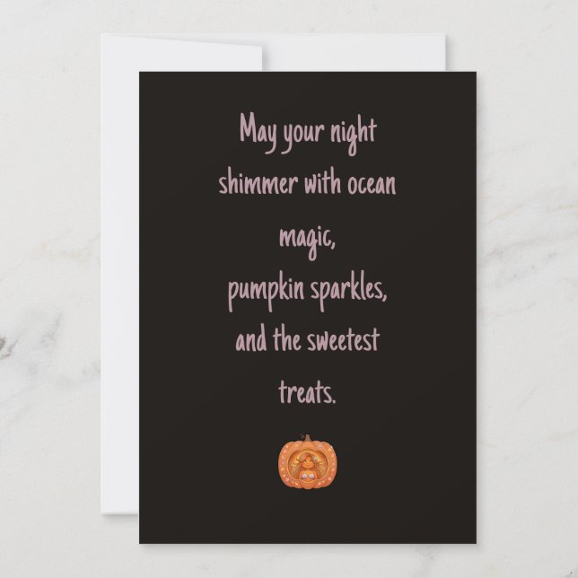 Mermaid Inside Pumpkin Design Card (Back)