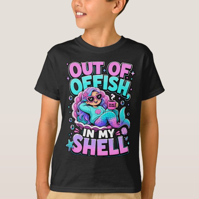 Mermaid introvert shell mode do not disturb beach T-Shirt (Front)