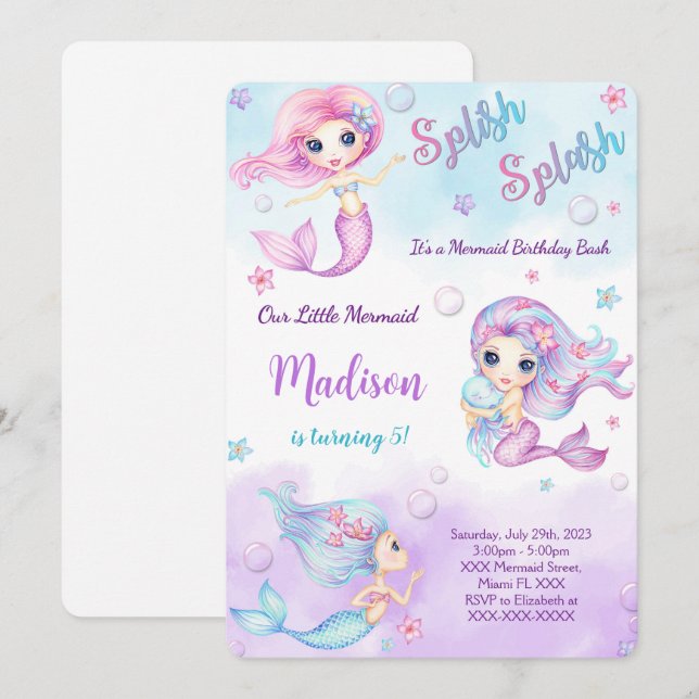 Mermaid Invitation (Front/Back)