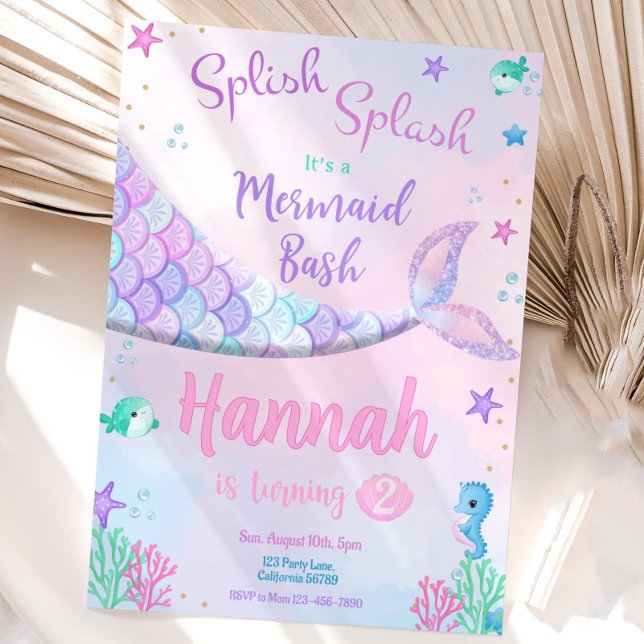 Mermaid Invitation Anniversaire Mermaid Invitation (Créateur téléchargé)