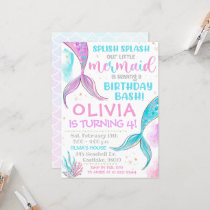 Mermaid Invitation Mermaid Birthday Invitation