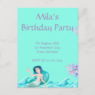 MERMAID INVITATIONS, BIRTHDAY INVITATIONS