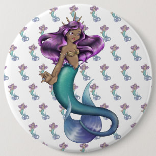 Mermaid Iole 6 Inch Round Button