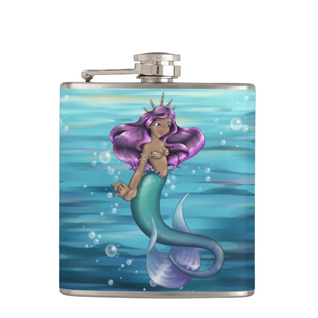 Mermaid Iole Hip Flask (Front)