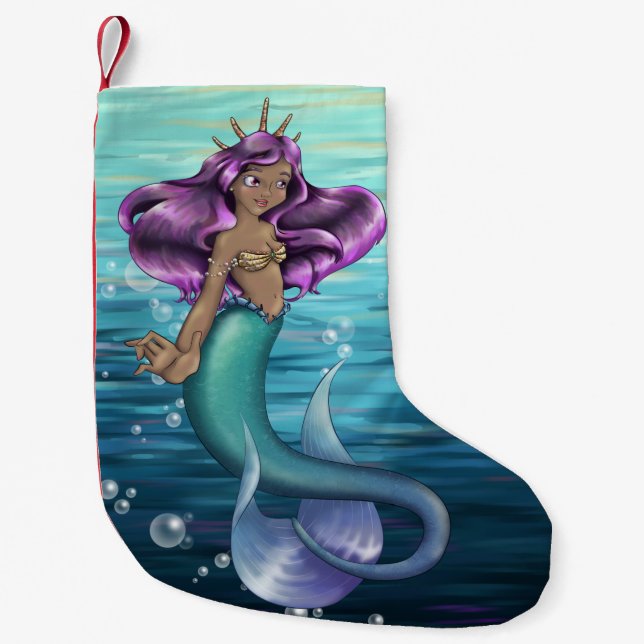 Mermaid Iole Small Christmas Stocking (Front)